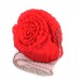 Evening Bag - Satin with Organza 3D Flower w/ Metal Frame - Red - BG-EBS1037RD